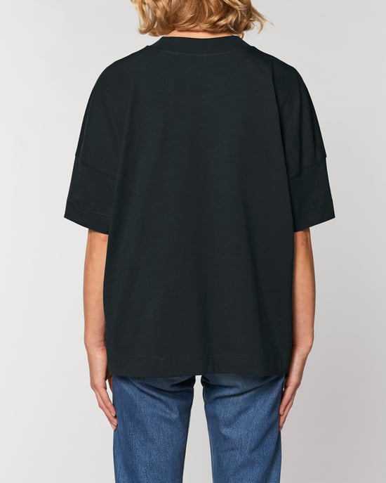 Mantra Unisex Oversized High Neck T-Shirt in Black