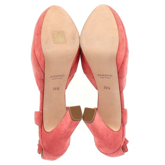 Jil Sander Kreuzriemen Chunky Heel Plateau Pumps aus Korallenwildleder - Image 6