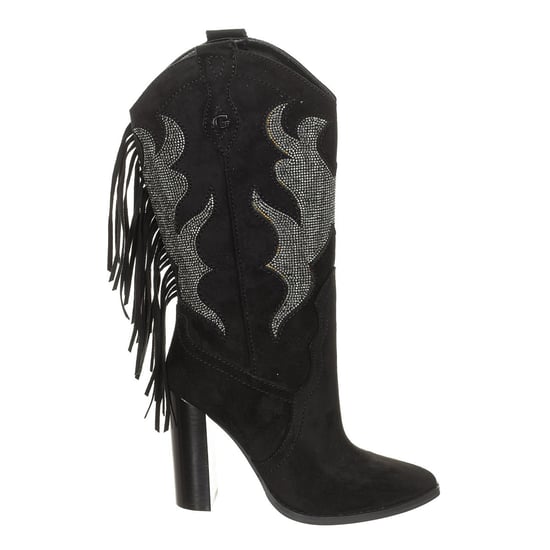 Women's pointed toe heeled boots finished in suede FL8MRAESU11