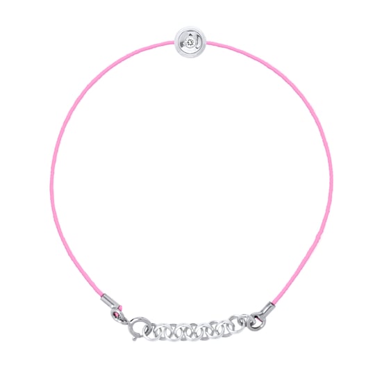 DIADEMA - Bracelet - Pink Nylon - Real Diamond