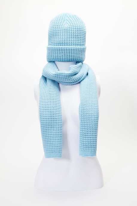 Light Blue Hat And Scarf Set