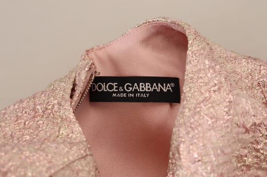 Dolce & Gabbana Rosa Jacquard 3/4-Ärmel Etuikleid Midi für Damen - Image 6