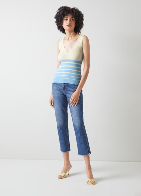 LK Bennett Azul Knitted Tops, Blue