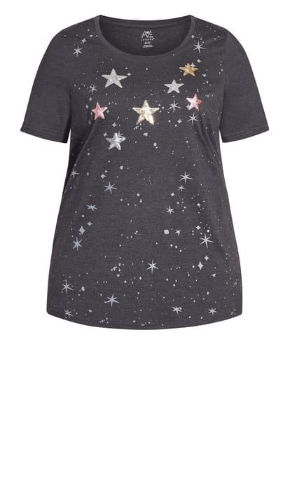 AVENUE Women's Star Top - charcoal