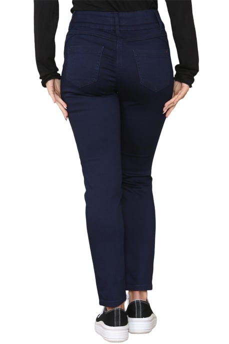 M&Co Womens Lift & Shape Slim Leg Jeans in Indigo Blau - Image 2