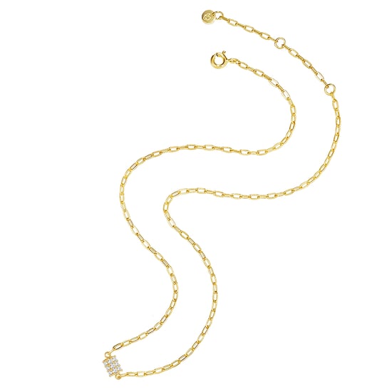 Necklace with pendant sterling silver yellow gold zirconia white Glanzstücke München