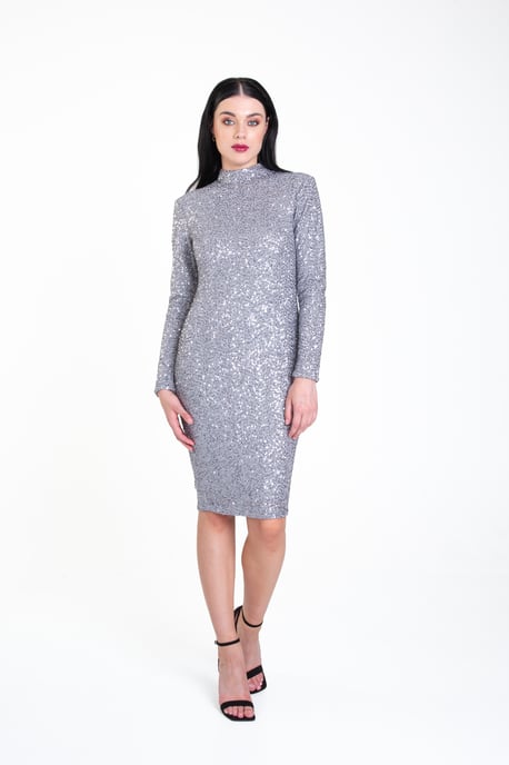 Sequin High Neck Bodycon Dress