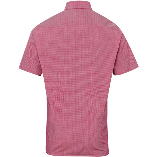 Premier Mens Gingham Short Sleeve Shirt (Rot/Weiß) - Image 2
