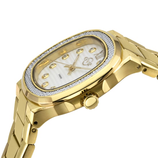 GV2 Potente Lady White MOP dial, 316L Stainless Steel IPYG Diamond  Swiss Quartz  Watch