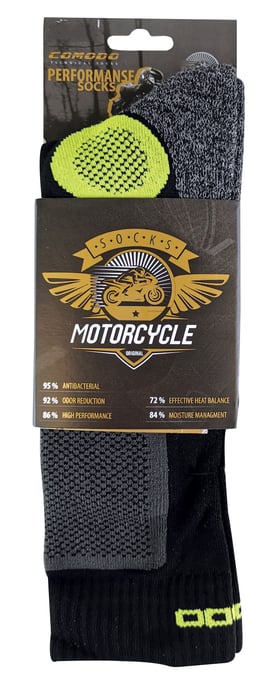 COMODO - Chaussettes Moto Trail | Homme et Femme Chaussettes pour Bottes de Moto - Vert Noir - Image 2