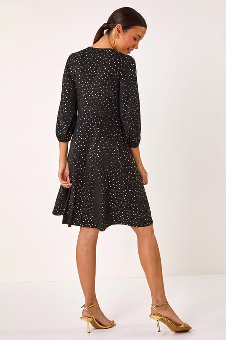 Shimmer Foil Print Dress
