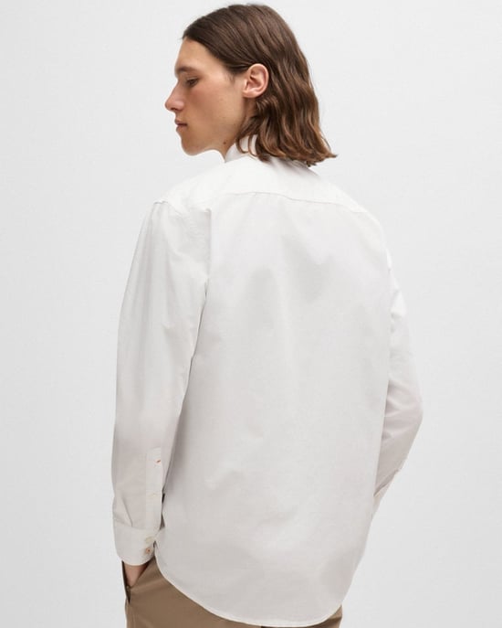 BOSS Orange Relegant 6 Mens Regular-Fit Shirt in Cotton Poplin with Kent Collar
