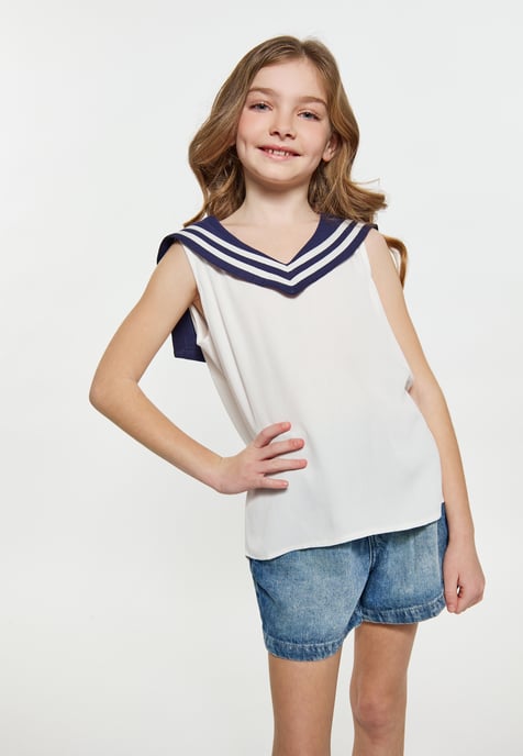 Dreimaster Bluse Mädchen (Kids) Wollweiß - Image 3