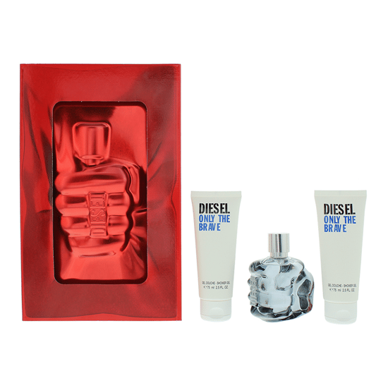 Diesel Only The Brave Gift Set Eau De Toilette 75ml & 2 X Shower Gel 75ml