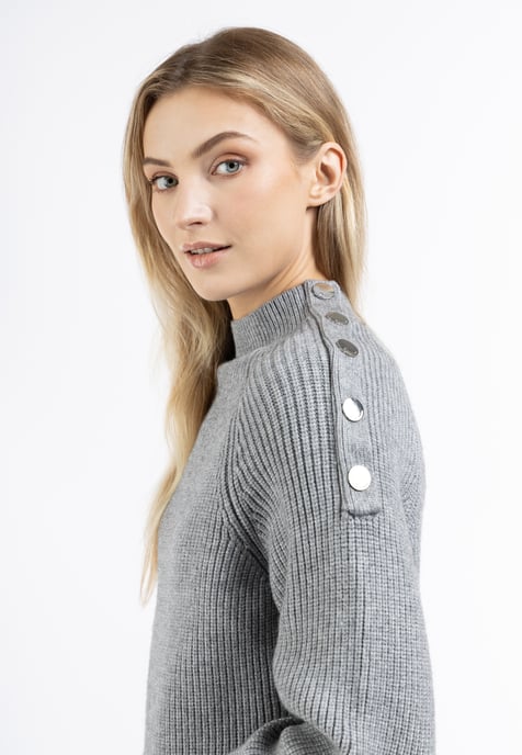 Dreimaster Strickpullover Damen grau melange - Image 5