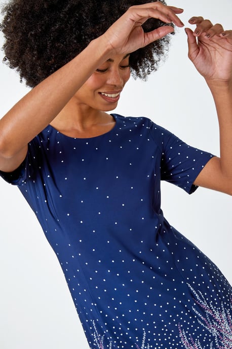 Border Print Floral Shift Dress - Image 4