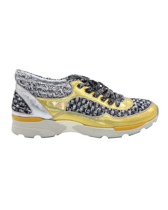 Chanel Tweed Schnürsneaker aus mehrfarbigem Leder - Image 1