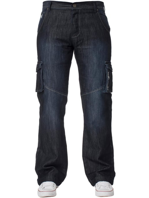 Kruze | Mens Cargo Combat Jeans - Dunkelblau - Image 2