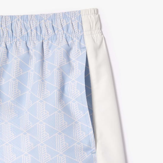 Men's Lacoste Mid Length Swim Trunks in Light Blue