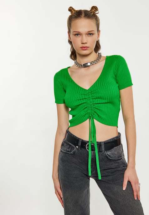 Mymo Crop-Top Damen grün - Image 3