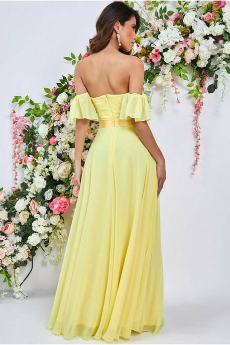 Draped Off The Shoulder Maxi With Split