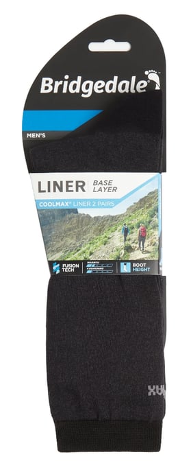 Bridgedale - 2 Paar Mens Liner Base Layer Boot Socken - Schwarz - Image 2