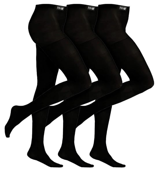 3 Paar Multipack Mädchen Thermostrumpfhosen für den Winter | THMO | Schwarz Warme Strumpfhosen Ideal für die Schule - Schwarz - Image 1