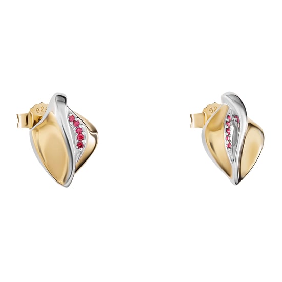 Orphelia 'Anet' Women's 925 Sterling Silver Stud Earrings - Silver/Gold ZO-7520/G