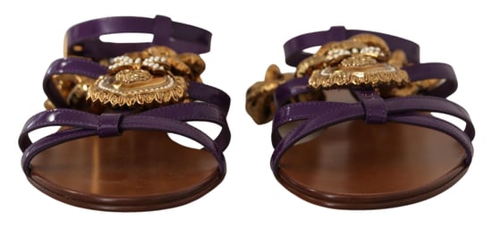 Dolce & Gabbana Damen Lila Leder Devotion Sandalen - Image 2