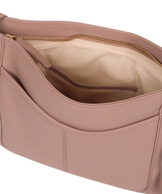 'Lewes' Blush Pink Leather Cross Body Bag