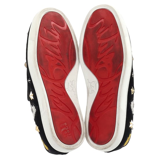 Christian Louboutin Mister Academy Slip-On Sneakers aus schwarzem Samt - Image 6