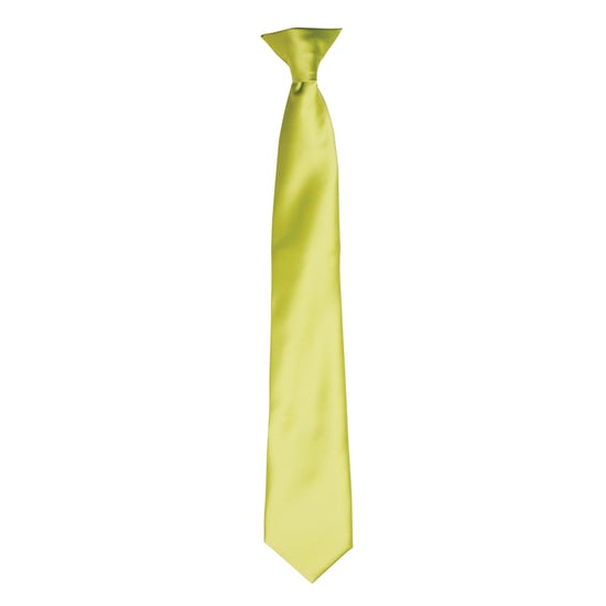 Premier Colours Herren Satin Clip Krawatte (Limette) - Image 1