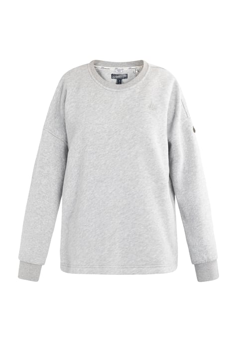 Dreimaster Oversize Sweatshirt Damen Hellgrau Melange - Image 1