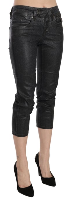 John Galliano Frauen Schwarze Gewaschene Mittelhohe Slim Leg Kurze Jeanshosen - Image 2