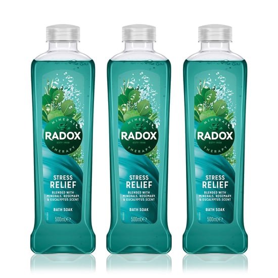 Radox 100% Nature Inspired Fragrance Bath Soak, Stress Relief, 3 Pack, 500ml