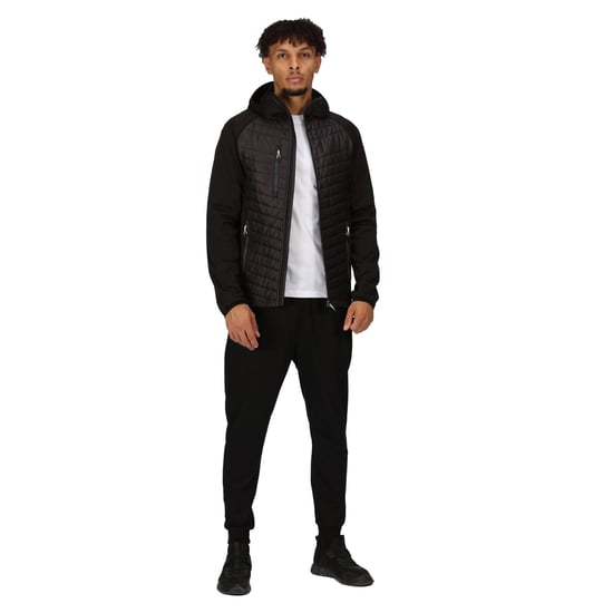 Regatta Mens Navigate Quilted Hybrid Jacket (Black/Seal Grey)