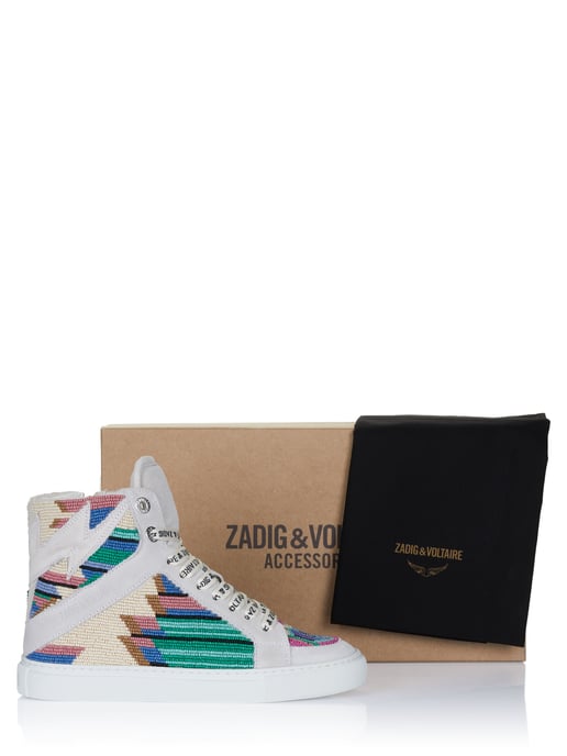 Zadig Voltaire High Flash Folk Beads Schuhe weiß - Image 4