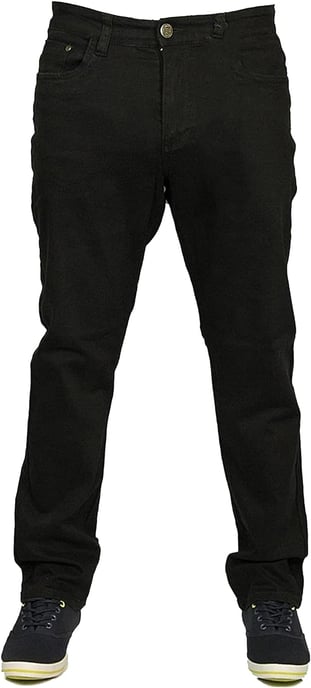  Kam Mens Big King Size Stretch Chinos Jeans Black