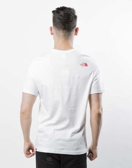 The North Face Herren Feines Kurzarm-T-Shirt Weiß/Rot - Image 2