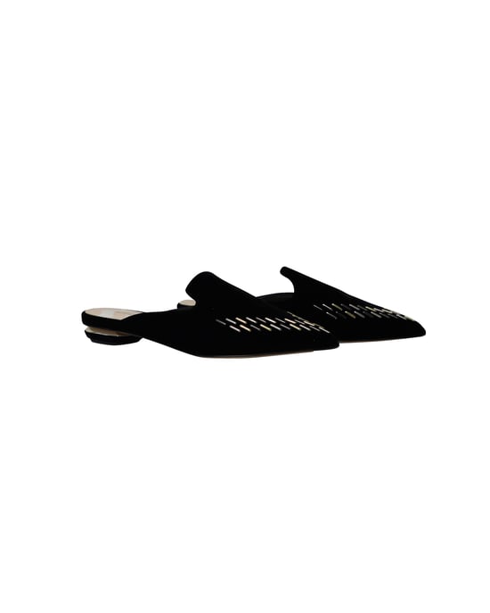 Nicholas Kirkwood Beya Flache Mules aus schwarzem Samt - Image 3