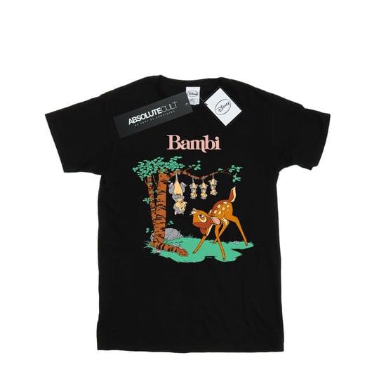 Disney Womens/Ladies Bambi Tilted Up Cotton Boyfriend T-Shirt (Black)