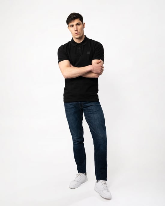 BOSS Orange Passenger Herren Stretch-Baumwoll Slim-Fit Polo-Shirt mit Logo-Patch NOS - Image 3