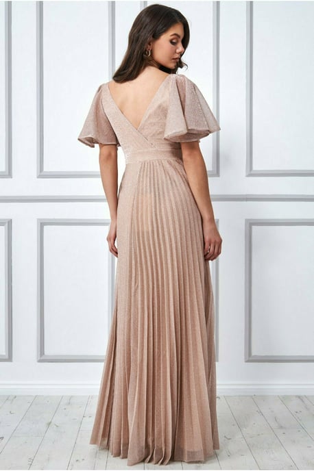 Lurex Pleated Maxi Dress