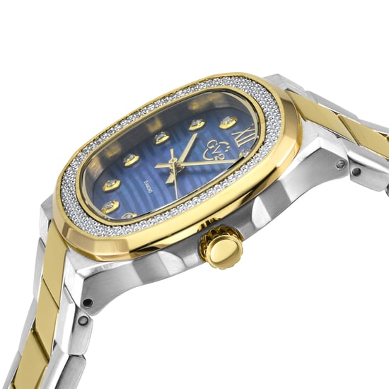 GV2 Potente Lady Blue MOP dial, 316L Stainless Steel Two toned IPYG  Diamond  Swiss Quartz  Watch