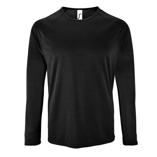 SOLS Mens Sporty Long Sleeve Performance T-Shirt (Schwarz) - Image 1