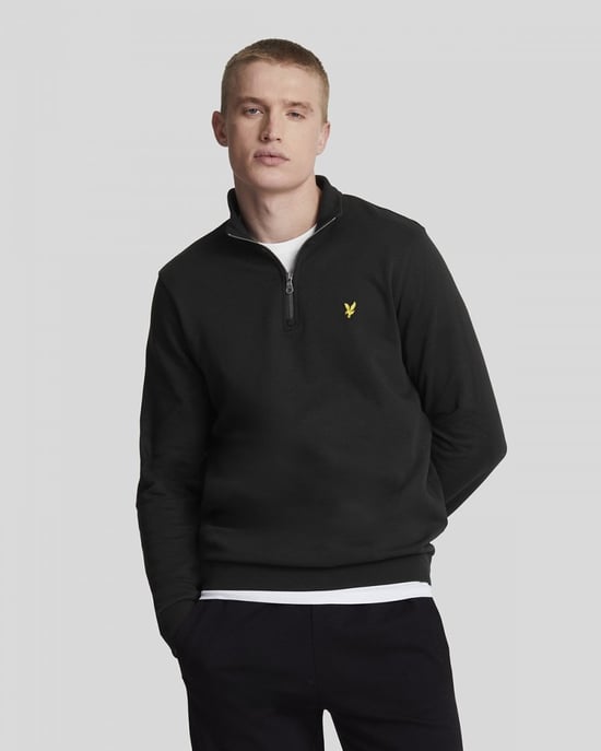 Lyle & Scott Herren Bestickter Viertelreißverschluss Sweatshirt - Image 1