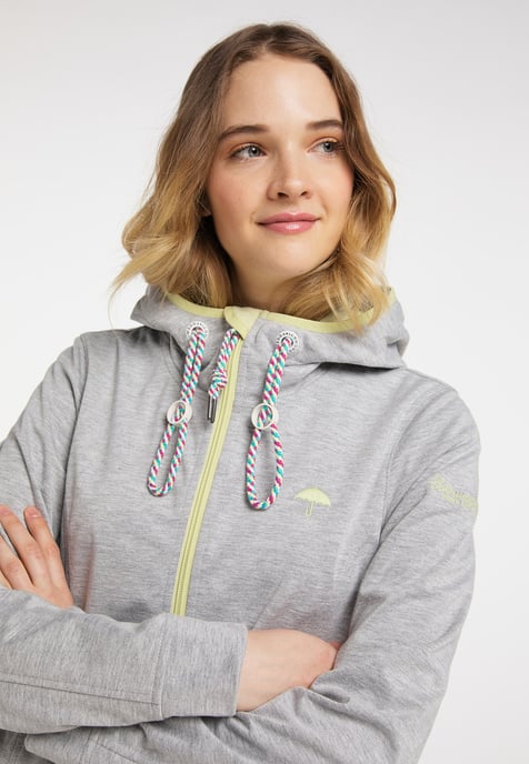 Schmuddelwedda Funktionsjacke Damen Hellgrau Melange Hellgelb - Image 5
