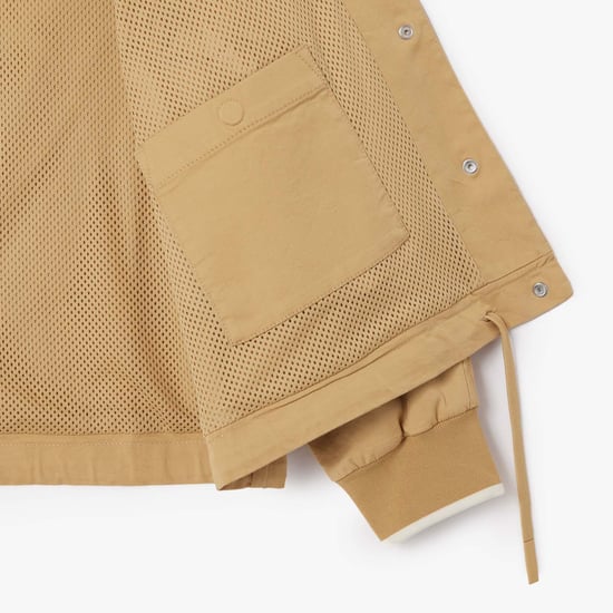 Women's Lacoste Oversized Jacket With Chest Embroidery in Beige