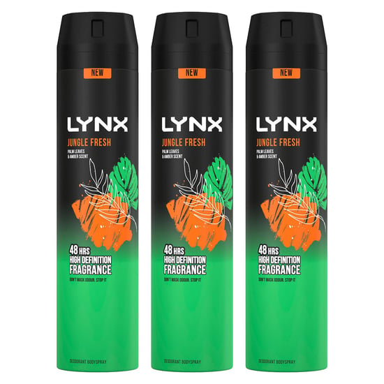 Lynx XXL Body Spray Jungle Fresh 48H High Definition Fragrance Deodorant,3x250ml