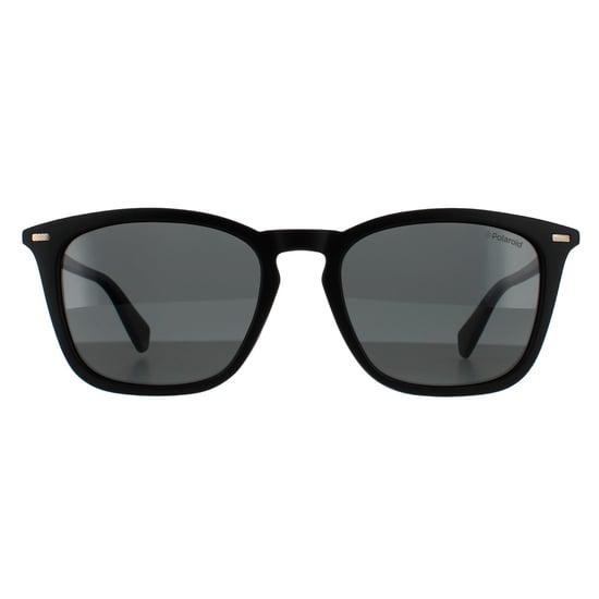 Polaroid Square Unisex Matte Black Grey Polarized Sunglasses